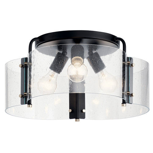 Kichler - 42955BK - Three Light Semi Flush Mount - Thoreau - Black