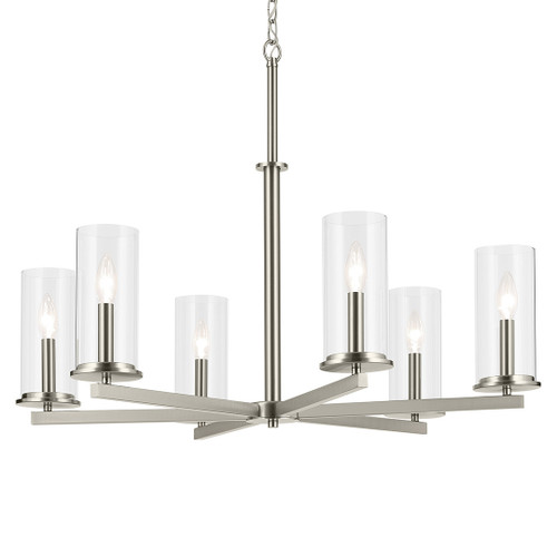 Kichler - 44013NI - Six Light Chandelier - Crosby - Brushed Nickel