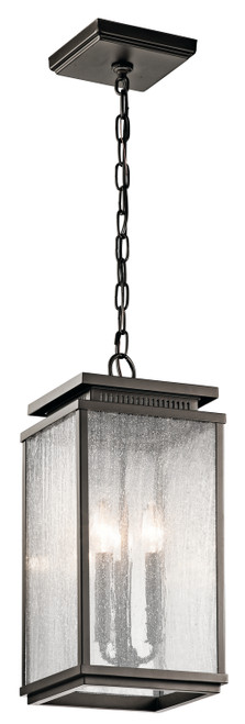Kichler - 49387OZ - Three Light Outdoor Pendant - Manningham - Olde Bronze