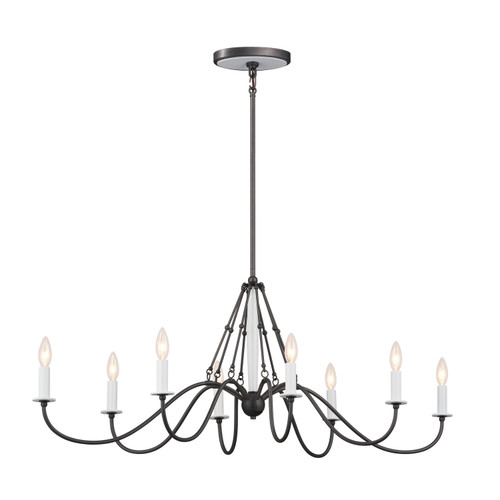 Kichler - 52457AVI - Eight Light Linear Chandelier - Freesia - Anvil Iron