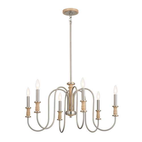 Kichler - 52470NI - Six Light Chandelier - Karthe - Brushed Nickel