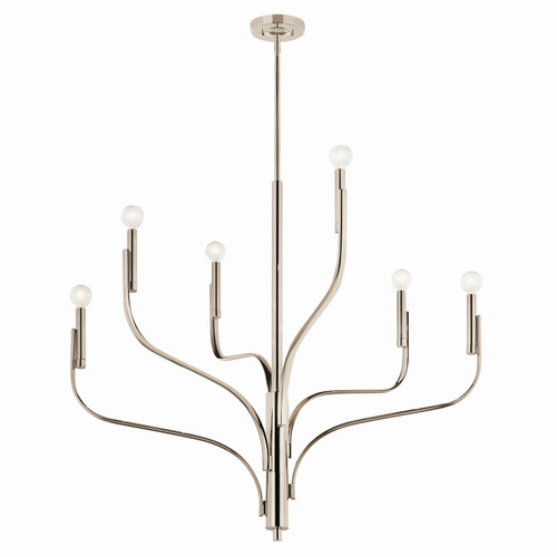 Kichler - 52673PN - Six Light Chandelier - Livadia - Polished Nickel