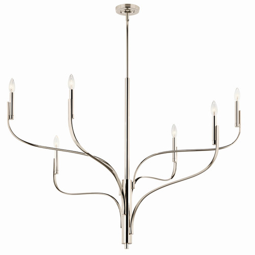 Kichler - 52674PN - Six Light Chandelier - Livadia - Polished Nickel