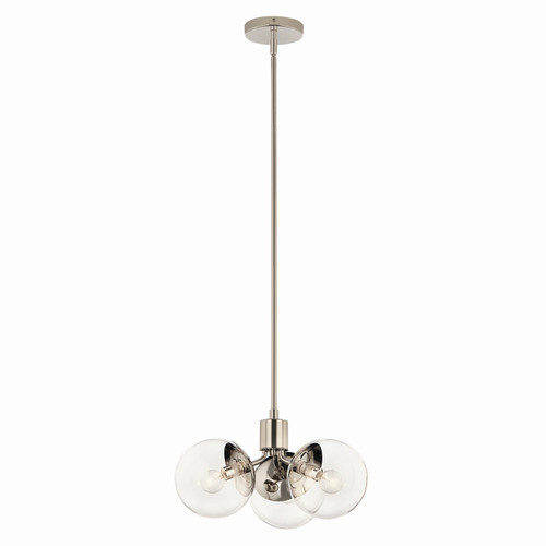 Kichler - 52700PNCLR - Three Light Chandelier/Semi Flush - Silvarious - Polished Nickel