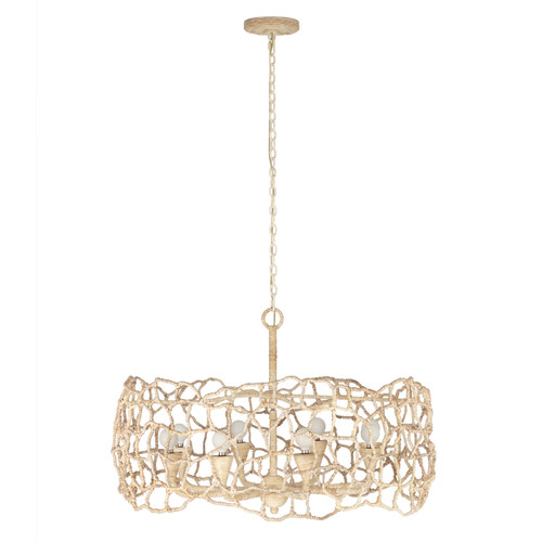 Kalco - 527355WIV - Eight Light Chandelier - Reef - Warm Ivory