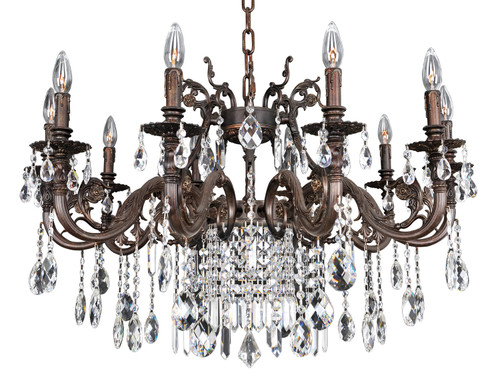 Allegri - 025650-013-FR001 - Ten Light Chandelier - Avelli - Sienna Bronze W-Antique Silver Leaf accents.