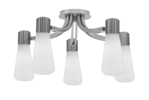 Toltec Lighting - 4817-GP-881 - Five Light Semi-Flush Mount - Everleigh - Graphite