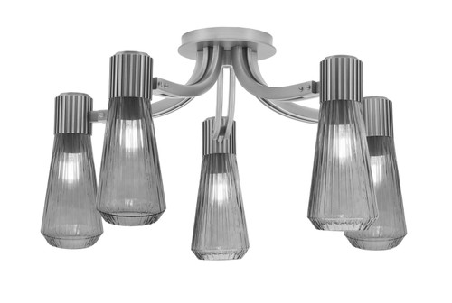 Toltec Lighting - 4817-GP-882 - Five Light Semi-Flush Mount - Everleigh - Graphite
