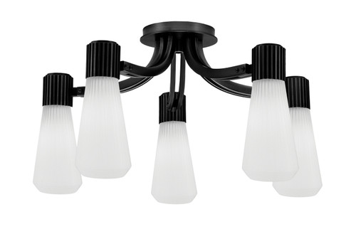 Toltec Lighting - 4817-MB-881 - Five Light Semi-Flush Mount - Everleigh - Matte Black