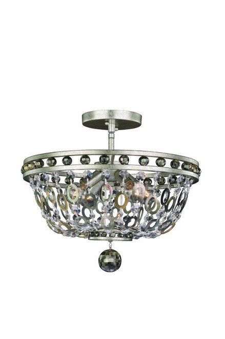 Allegri - 029941-042 - Four Light Semi Flush Mount - Lucia - Vintage Silver Leaf