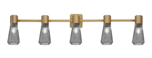 Toltec Lighting - 4825-NAB-882 - Five Light Bath Bar - Everleigh - New Age Brass