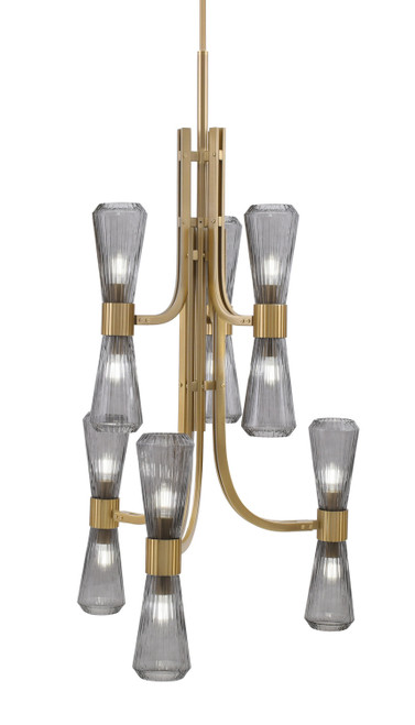 Toltec Lighting - 4846-NAB-882 - 12 Light Chandelier - Everleigh - New Age Brass