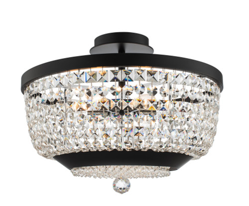 Allegri - 037345-052-FR001 - Six Light Semi Flush Mount - Terzo - Matte Black W Polished Chrome