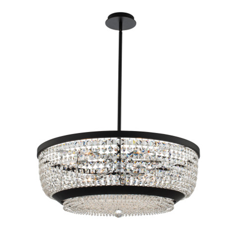 Allegri - 037355-052-FR001 - Nine Light Pendant - Terzo - Matte Black W Polished Chrome