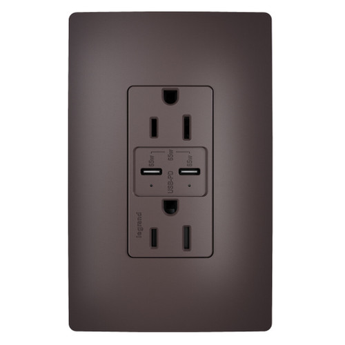 Legrand - R26USBPD65 - 65W USB Outlet Type C 15A Tamper-Resistant - radiant - Brown