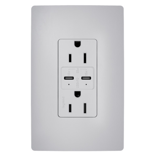 Legrand - R26USBPD65GRY - 65W USB Outlet Type C 15A Tamper-Resistant - radiant - Gray