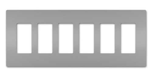 Legrand - RWP266GRY - Six-Gang Screwless Wall Plate - radiant - Gray