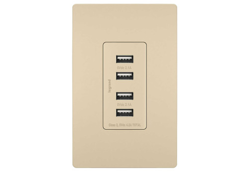 Legrand - TM8USB4ICC6 - Quad USB Charger - radiant - Ivory