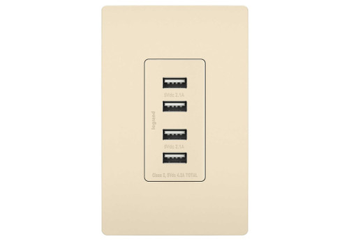 Legrand - TM8USB4LACC6 - Quad USB Charger - radiant - Light Almond