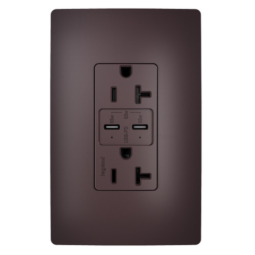 Legrand - TR20USBPD65DB - 65W Commercial USB Outlet Type C 20A Tamper-Resistant - radiant - Dark Bronze