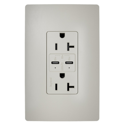 Legrand - TR20USBPD65NI - 65W Commercial USB Outlet Type C 20A Tamper-Resistant - radiant - Nickel