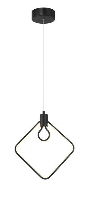 George Kovacs - P1904-66A-L - LED Pendant - Edison's Outline - Coal Black