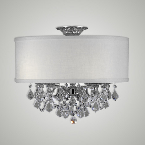 manufacturer_finish:Silver|manufacturer_glass:Hard Linen Hard Back Fabric Shade|crystal:A - Precision Clear French Pendaloque Crystal