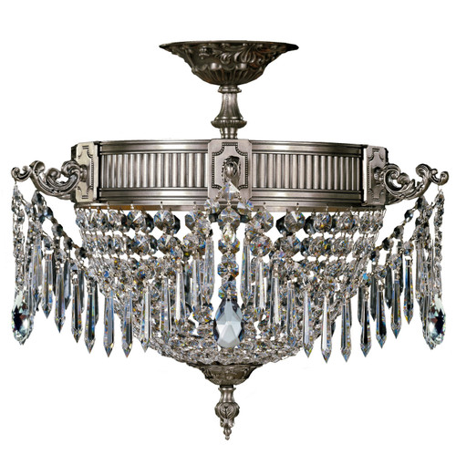 manufacturer_finish:Antique Silver|light_source:Incandescent|crystal:P - Precision Graduated Clear Crystal Chain