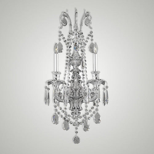 American Brass & Crystal - WS2082-O-U-08G-ST - Two Light Wall Sconce - Finisterra - Silver