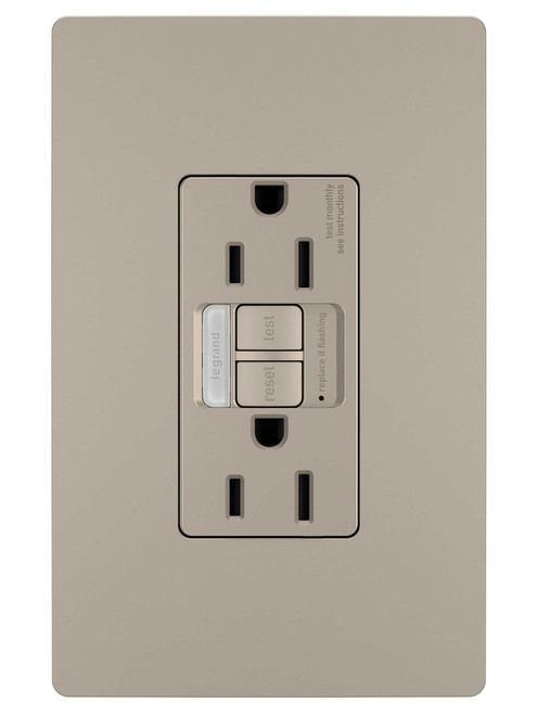 Legrand - 1597NTLTRNICC4 - Tamper-Resistant 15A Duplex Self-Test GFCI Receptacles with SafeLock Protection and Night Light - radiant