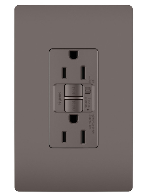 Legrand - 1597TR - Tamper-Resistant 15A Duplex Self-Test GFCI Receptacles with SafeLock Protection - radiant - Brown