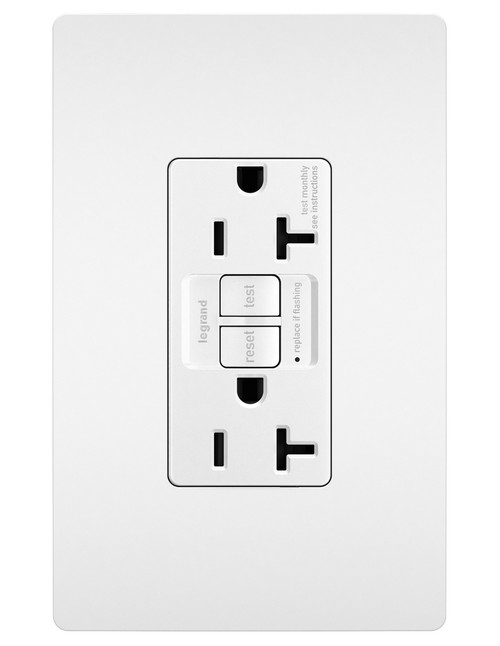Legrand - 1597TRAPLW - Tamper-Resistant Sensitive Appliance 15A Duplex Self-Test GFCI Receptacles with SafeLock Protection - radiant - White