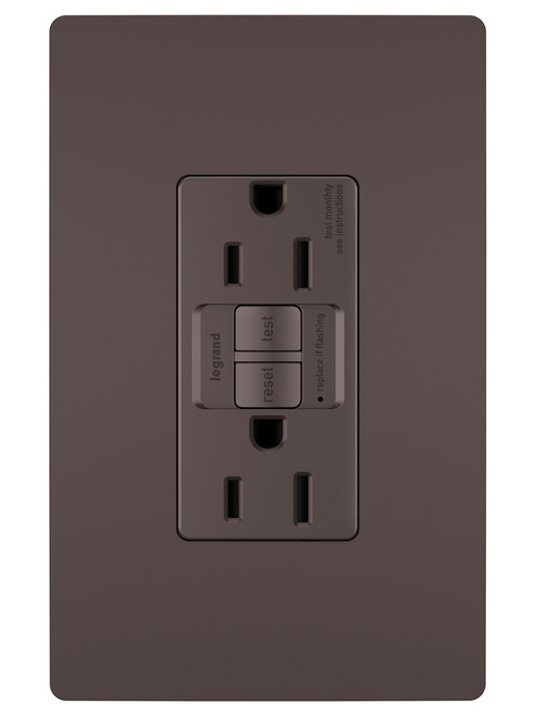 Legrand - 1597TRDBCC4 - Tamper-Resistant 15A Duplex Self-Test GFCI Receptacles with SafeLock Protection - radiant - Dark Bronze