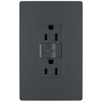 Legrand - 1597TRGCC4 - Tamper-Resistant 15A Duplex Self-Test GFCI Receptacles with SafeLock Protection - radiant - Graphite