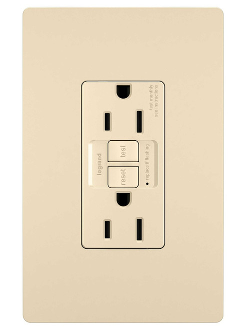Legrand - 1597TRI - Tamper-Resistant 15A Duplex Self-Test GFCI Receptacles with SafeLock Protection - radiant - Ivory