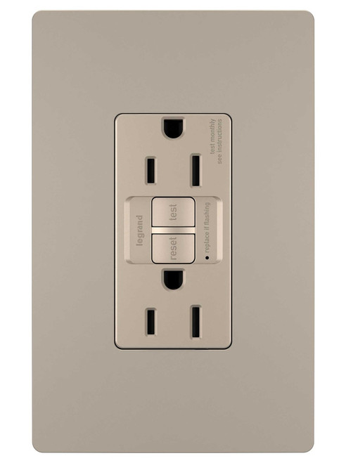 Legrand - 1597TRNICC4 - Tamper-Resistant 15A Duplex Self-Test GFCI Receptacles with SafeLock Protection - radiant - Nickel