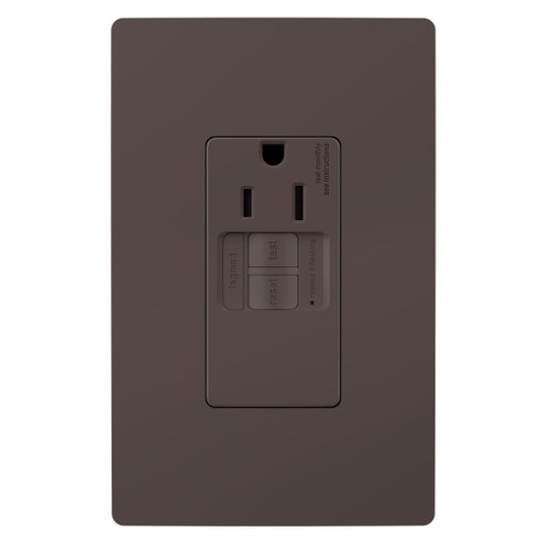 Legrand - 1597TRSGL - Tamper-Resistant 15A Simplex Self-Test GFCI Receptacles with SafeLock Protection - radiant - Brown