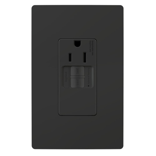 Legrand - 1597TRSGLBK - Tamper-Resistant 15A Simplex Self-Test GFCI Receptacles with SafeLock Protection - radiant - Black