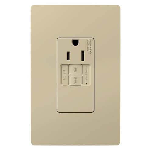 Legrand - 1597TRSGLI - Tamper-Resistant 15A Simplex Self-Test GFCI Receptacles with SafeLock Protection - radiant - Ivory