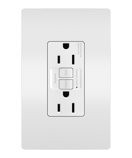 Legrand - 1597TRW - Tamper-Resistant 15A Duplex Self-Test GFCI Receptacles with SafeLock Protection - radiant - White