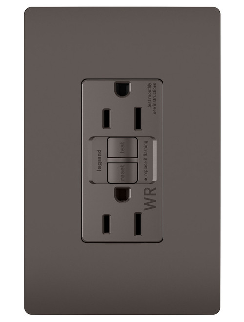Legrand - 1597TRWR - Tamper-Resistant Weather-Resistant 15A Duplex Self-Test GFCI Receptacles with SafeLock Protection - radiant - Brown