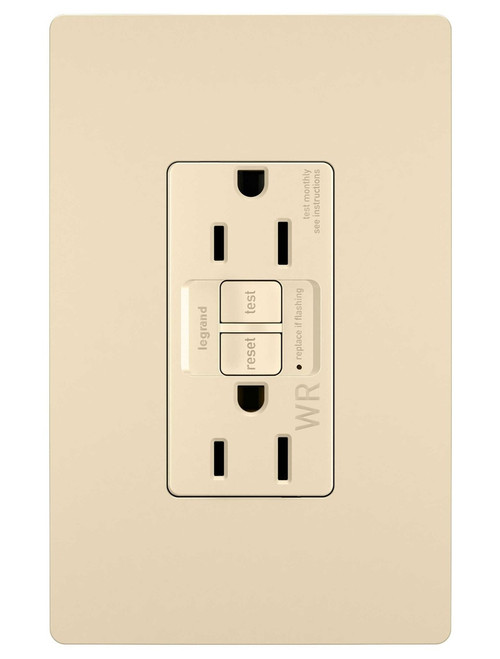 Legrand - 1597TRWRI - Tamper-Resistant Weather-Resistant 15A Duplex Self-Test GFCI Receptacles with SafeLock Protection - radiant - Ivory