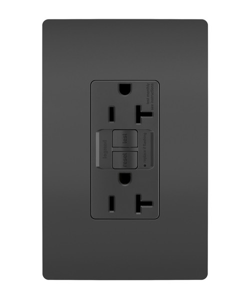 Legrand - 2097TRBK - Tamper-Resistant 20A Duplex Self-Test GFCI Receptacle with SafeLock Protection - radiant - Black