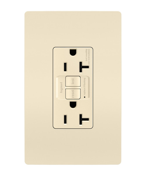 Legrand - 2097TRLA - Tamper-Resistant 20A Duplex Self-Test GFCI Receptacle with SafeLock Protection - radiant - Light Almond
