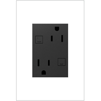 Legrand - AGFTR2153G4 - Plus Size Tamper-Resistant 15A Duplex Self-Test GFCI Receptacles - adorne - Graphite