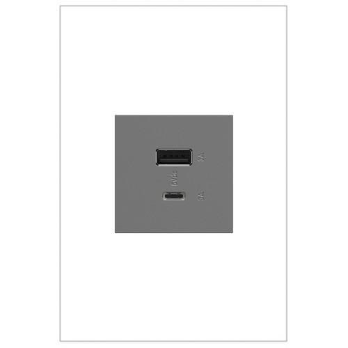 Legrand - ARUSB2AC6M4 - Ultra-Fast USB Type-A/C Outlet Module - adorne - Magnesium