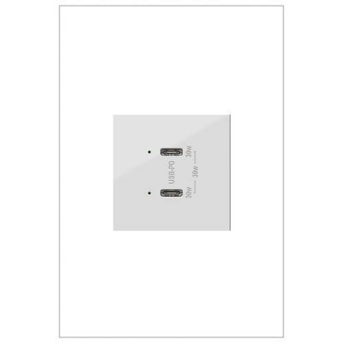 Legrand - ARUSB30PDW4 - Ultra-Fast Plus Power Delivery USB Type-C/C Outlet Module - adorne - White