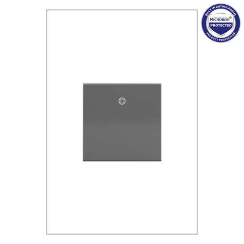 Legrand - ASPD1532M4 - 15A Paddle Switch with Microban - adorne - Magnesium