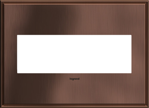 Legrand - AWC3GMAC4 - Three-Gang Screwless Wall Plate - adorne - Matte Antique Copper