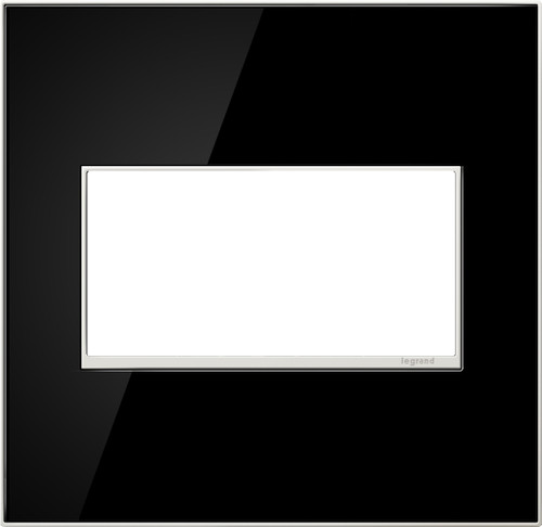 Legrand - AWM2GMB4 - Two-Gang Screwless Wall Plate - adorne - Mirror Black